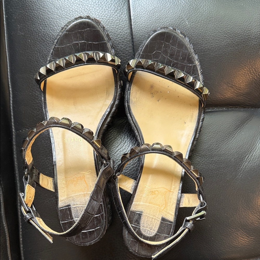 Christian Louboutin Pyraclou spike wedge sandals